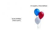 English Worksheet: On My Birthday, I Have a Party (book)