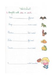 English worksheet: Verbs