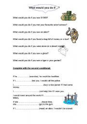 English Worksheet: second conditional