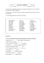 English Worksheet: Verbs and prepositions