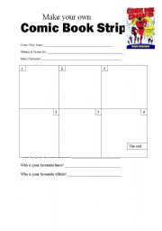 English Worksheet: Make Your Own COMIC BOOK Strip!