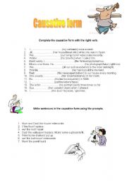 English Worksheet: CAUSATIVE FORM