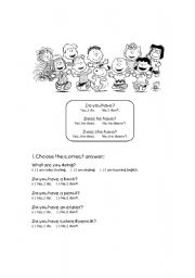 English Worksheet: Do you have?
