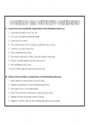 English Worksheet: Coordinate and Correlative Conjunctions