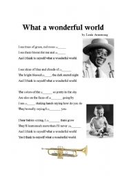 English Worksheet: Word Gap - What a Wonderful World