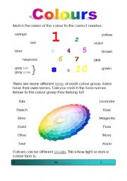 English Worksheet: Colours