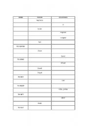 English Worksheet: irregular verbs