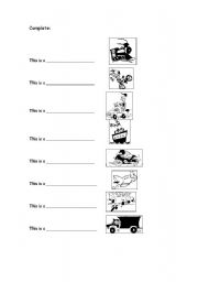 English worksheet: transport