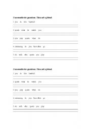 English Worksheet: Unscramble phrases