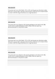 English Worksheet: Biography