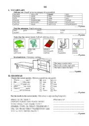 VOCABULARY, GRAMMAR ANF OTHER SKILLS TEST