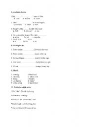 English worksheet: general knowledge test