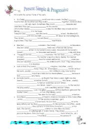 English Worksheet: Present Simple & Progressive