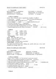 English worksheet: Vocabulary test