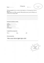 English worksheet: writing exam using past tense