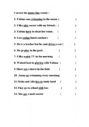 English worksheet: grammer