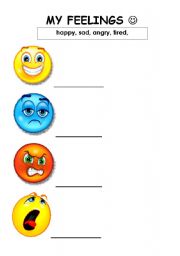 English Worksheet: FEELINGS