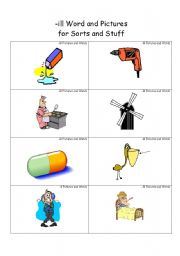 English worksheet: ill words and pictures