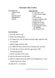 Chocolate Chip Cookie Recipe