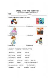 English Worksheet: city and country