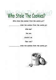 English worksheet: Who Stole The Cookies