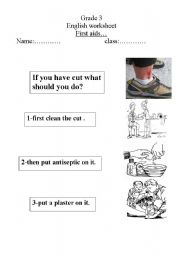 English worksheet: first aid