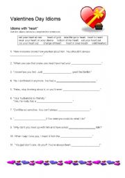 English Worksheet: Valentines Day Idioms