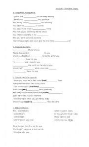 English Worksheet: Ill be there for you - Bon JOvi