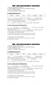 English Worksheet: I dont want to talk about it - Rod Stewart