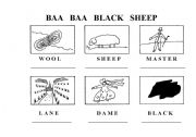 English worksheet: BAA BAA BLACK SHEEP