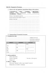 English Worksheet: Possessive pronouns