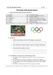 English Worksheet: The Olympic Games (vocabulary)