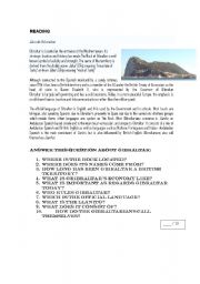 English Worksheet: Gibraltar