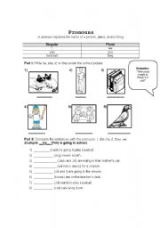 English Worksheet: Using Pronouns