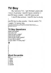 English Worksheet: Story