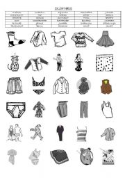 English Worksheet: CLOTHES VOCABULARY : MATCHING EXERCISE