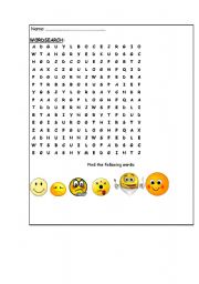 English worksheet: wordsearch - feelings