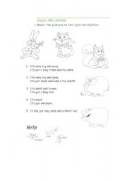 English Worksheet: animal riddles