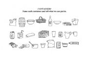 English Worksheet: Containers