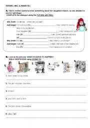 English Worksheet: Future with WILL & GOING TO