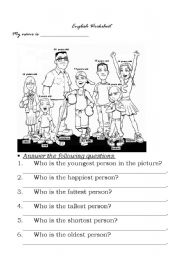 English Worksheet: Superlatives