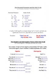 English worksheet: Verb to be