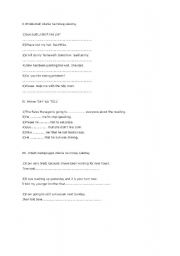 English Worksheet: Reported speech- short test