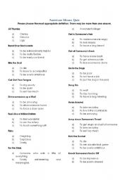 English Worksheet: idioms quiz