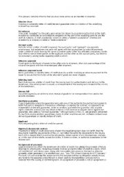 English Worksheet: Glossary from Importation & Exportation terms