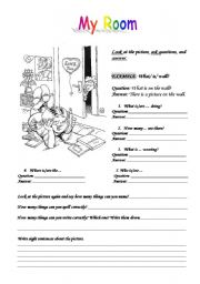 English Worksheet: My Room