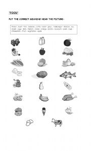 English worksheet: Food