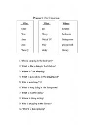 English Worksheet: Present Continuous