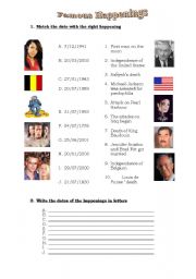 FAMOUS HAPPENINGS (BIOGRAPHY EXERCISE)