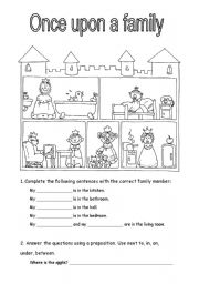 English Worksheet: Once upon a family